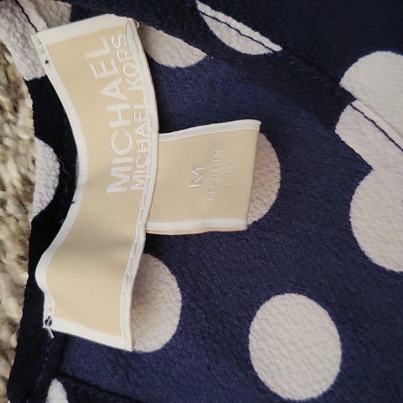 Michael Kors deep blue polka dots blouse - Picture 2 of 2